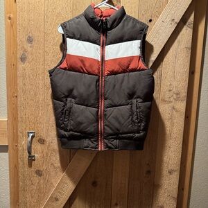 Old Navy Red and Brown Vest with White Stripe
